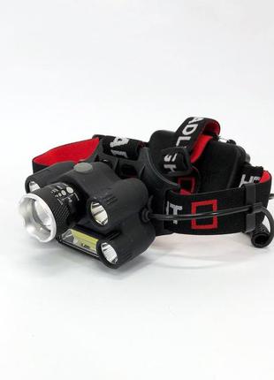Світлодіодний ліхтарик налобний bailong bl-t64-t6+4xpe+cob, водонепроникний ліхтарик, ліхтарик zk-826 налобний led9 фото