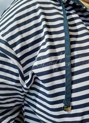 Куртка ветровка коттоновая морячка 805 белая с темно-синим5 фото