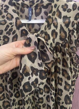 Блуза с бантом леопардовая2 фото