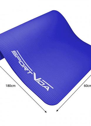 Коврик (мат) спортивный sportvida nbr 180 x 60 x 1 см для йоги и фитнеса sv-hk0069 blue3 фото