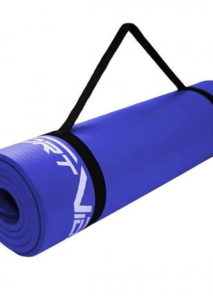 Коврик (мат) спортивный sportvida nbr 180 x 60 x 1 см для йоги и фитнеса sv-hk0069 blue7 фото