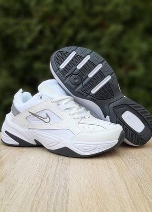 Женские кожаные кроссовки nike m2k tekno white silver найк2 техно4 фото