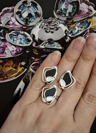 Набор серебряный, кольца, серьги