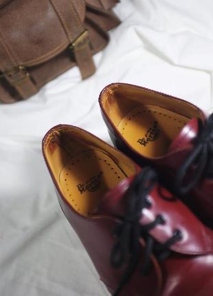 Туфли dr.martens оригинал модель 10078 натуральная кожа (марсала, коричневые, винный цвет, мэри джейн, винтажные, сапожки, черевички)9 фото