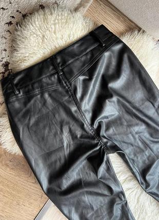 Кожаные клешни брюки брюки4 фото