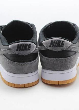 Кожаные мужские кроссовки nike dunk low/ данки, серые - вьетнам2 фото