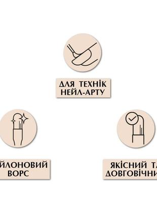 1d. пензель для дизайну круглий 00-s pnb, нейлон2 фото