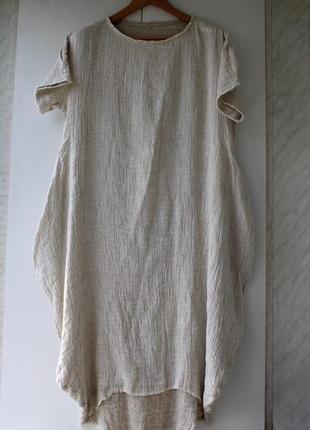 Крутое платье из жатого льна в скандинавском стиле от украинского бренда cucheryachi