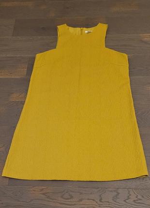 Платье желтое фактурное с американской проймой н&м размер  l3 фото