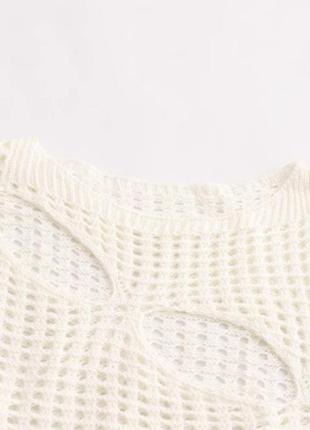 Женский короткий рваный свитер3 фото