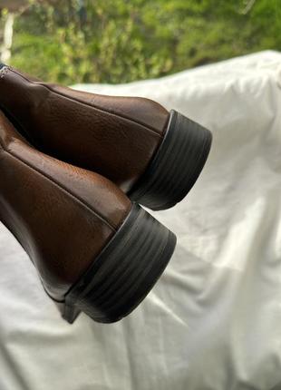 Коричневые челси ботинки кожаные челси туфли ботинки marco tozzi8 фото