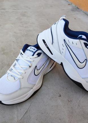 Кроссовки nike air monarch white найк аир монарх кожа сетка белые 44 (28,0 см)7 фото