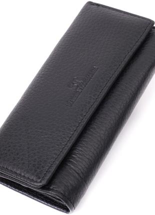 Велика ключниця з функцією гаманця з натуральної шкіри st leather 22492 чорний