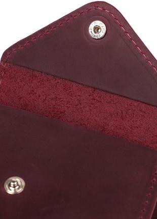 Модный женский кошелек из матовой натуральной кожи grande pelle 16805 бордовый3 фото