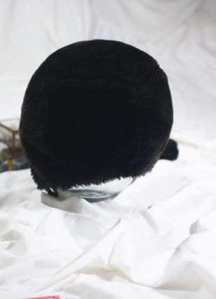 Винтажный меховой шляпка-чепчик с 60х годов винтаж (штечный мех, с завязками, помпоном, теплая, шапка, тренд)4 фото