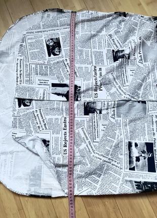 Длинная хлопковая рубашка в газетный принт5 фото