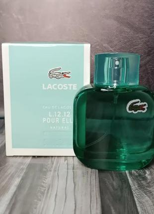 Жіноча туалетна вода lacoste eau de l.12.12 pour elle natural (лакоста натурал) 90 мл