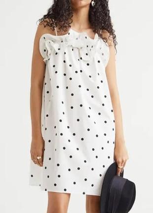 H&m хлопковое платье в горошек 6