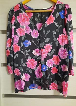 Блуза з квітковим принтом orsay розм.404 фото