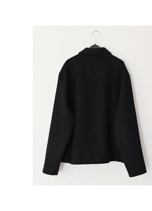 Трендовое шерстяное пальто куртка на весну. черный бомбер оверсайз. женская куртка шерсть пальто5 фото