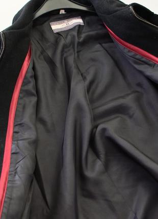 Трендовое шерстяное пальто куртка на весну. черный бомбер оверсайз. женская куртка шерсть пальто9 фото