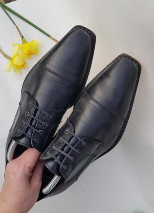 Очень красивые стильные добротные качественные итальянские кожаные туфли3 фото