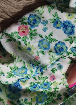 Красивая цветочная длинная юбка с рюшами на запах4 фото