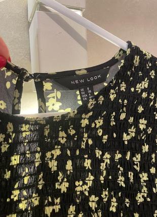 Фирменное черное платье миди в цветочный принт new look размер s5 фото