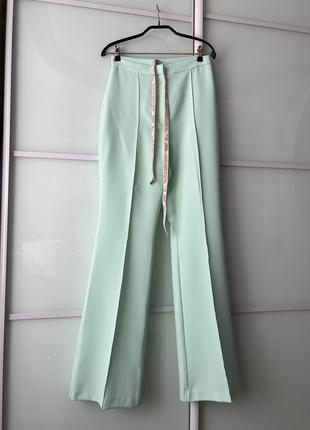 Oh polly брюки/ брюки с высокой талией mint flared trousers with high waist3 фото