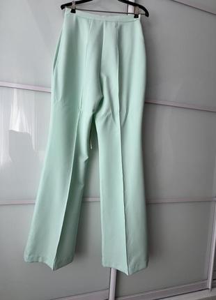 Oh polly брюки/ брюки с высокой талией mint flared trousers with high waist6 фото