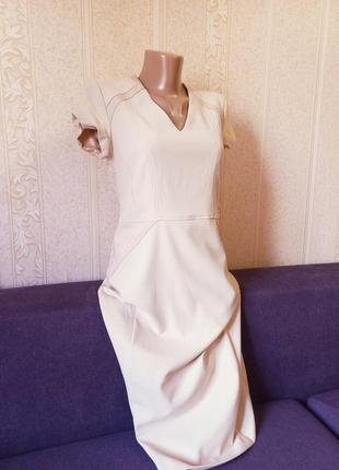 Невероятно крутое стильное платье по фигуре футляр сукня в пудровом цвете s/m