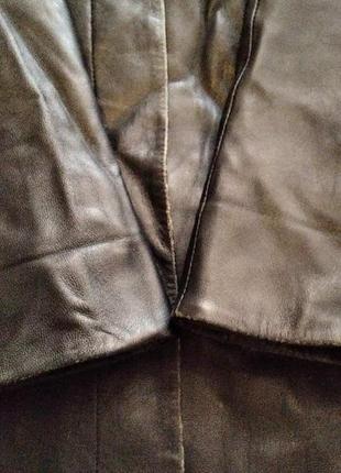 Подовжена шкіряна куртка-піджак3 фото