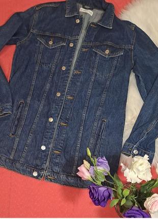 Джинсовый удлиненный пиджак, джинсова куртка mango размер xs-s6 фото