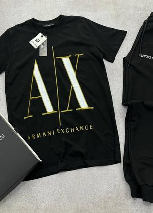 Мужской костюм armani exchange армани эксченж эмпорио армани брюки футболка