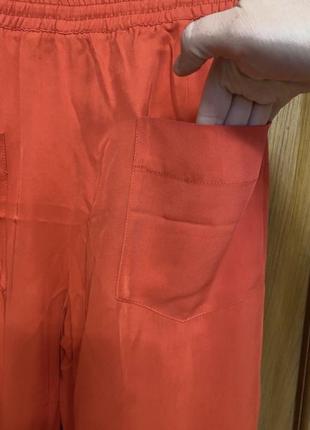 Новые тонкие классные красные широкие брюки на резинке 50-52 р zara5 фото