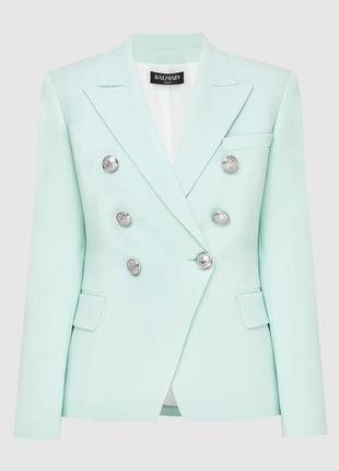 Изысканный пиджак balmain мятного цвета размер m