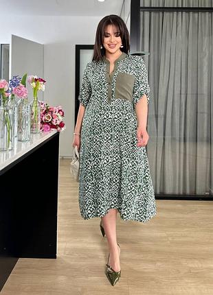 Платье свободного кроя штапель