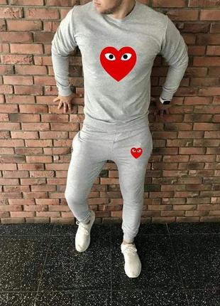 Спортивный трикотажный костюм comme des garcons | cdg логотип принт