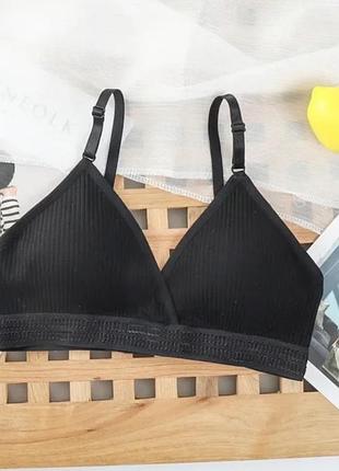 Жіночий бюст у рубчик s/m чорний 70-80ab (1885)