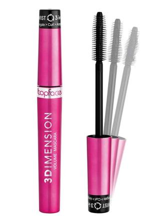 Туш для вій top face 3d dimension volume mascara чорна4 фото