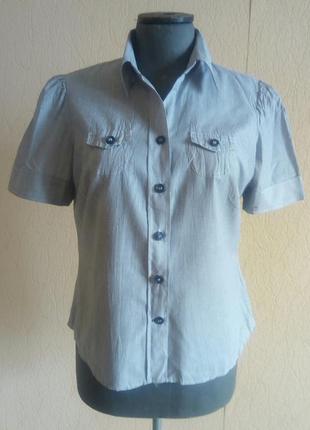 Фірмова сорочка з коротким рукавом в дрібну смужку