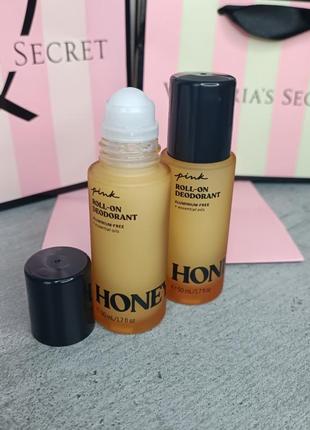 Живильний кульковий дезодорант «honey». pink.  victoria's secret. оригінал 🇺🇸1 фото