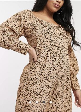 Женский комбинезон с брюками палаццо леопардовый привет размер батал шикарный женcкий комбинезон большой размер трендовая расцветка3 фото