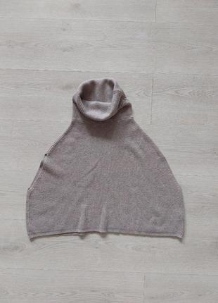 Манишка, укороченный свитер безрукавка бежевая из вискозы laetitia mem, размер s, m, l, xl