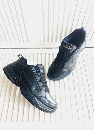 Кроссовки черные натуральная кожа  nike air monarch 48 размер стелька 315мм