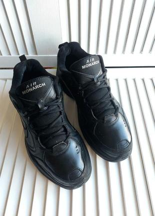 Кроссовки черные натуральная кожа  nike air monarch 48 размер стелька 315мм3 фото