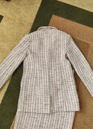 Костюм твидовой твидовой юбка блейзер пиджак пиджак жакет хс,с размер меди8 фото