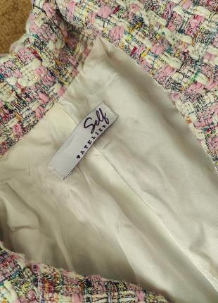 Костюм твидовой твидовой юбка блейзер пиджак пиджак жакет хс,с размер меди5 фото