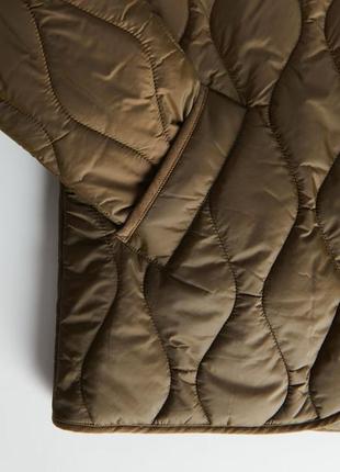 Новая стеганая куртка reserved premium, оливкового цвета хаки10 фото