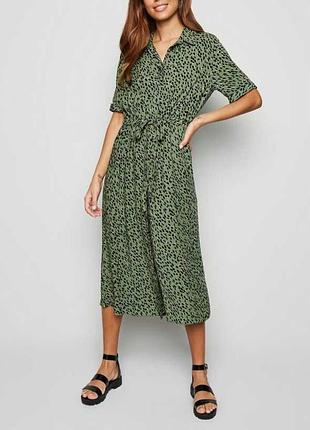 Сукня сорочка із віскози в леопардовий принт new look з поясом